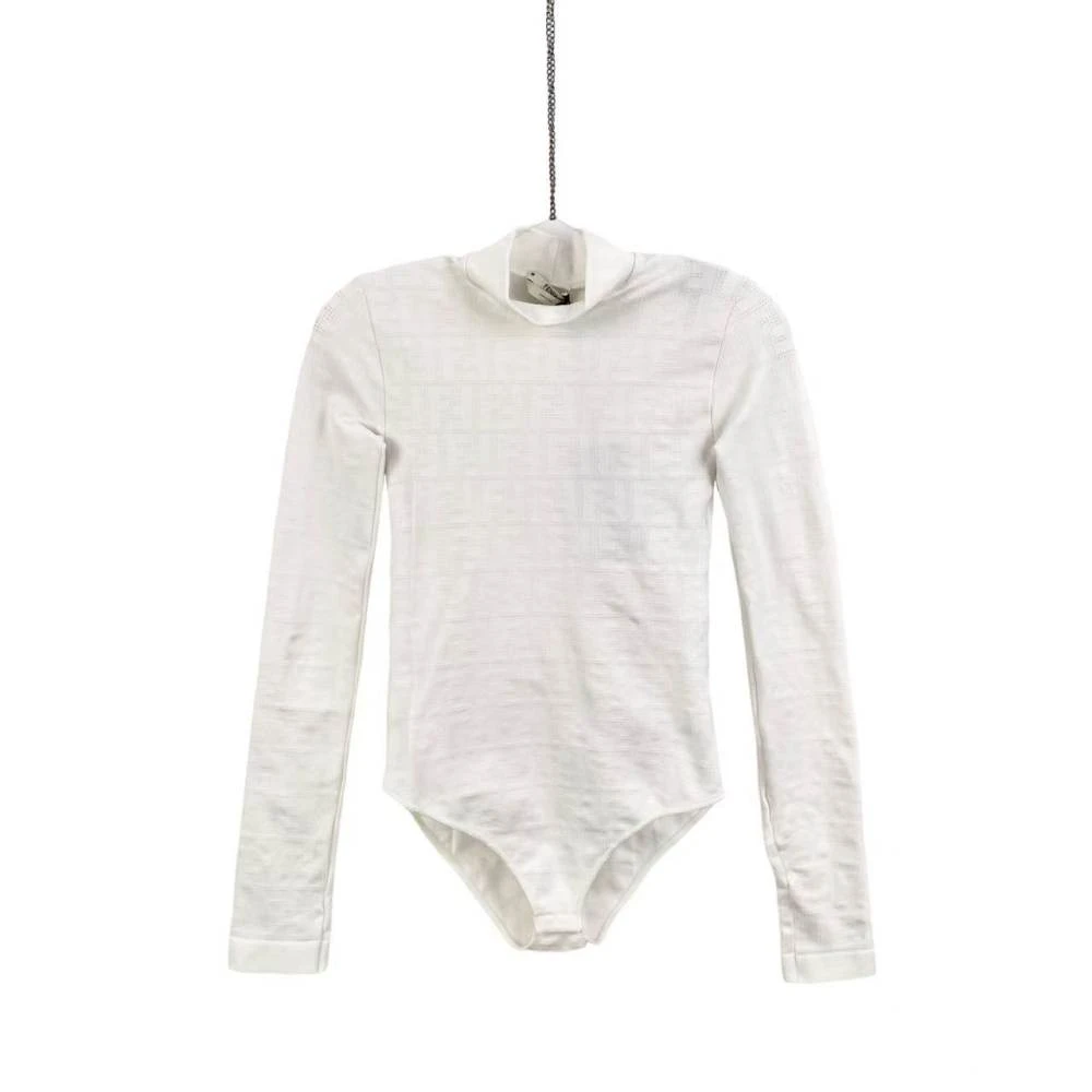 95新 FENDI/芬迪 yy610  白色老花满印连体衣 S码  吊牌未使用