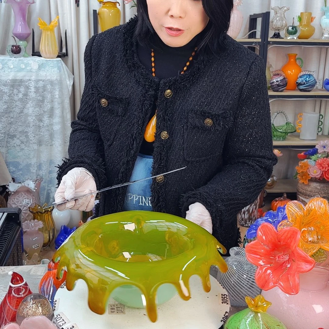 果盘 福利家悦琉璃工艺品不完美