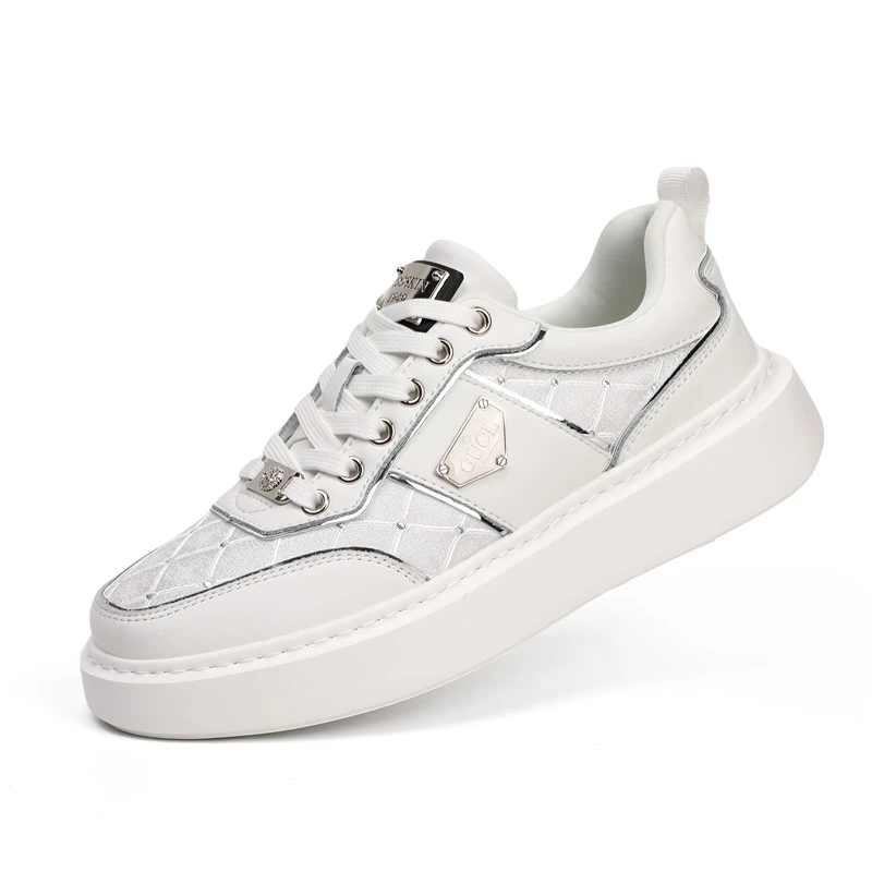 【酷奇正品】GUCL男士时尚轻奢典藏四季纯手工百搭增高真皮板鞋6728