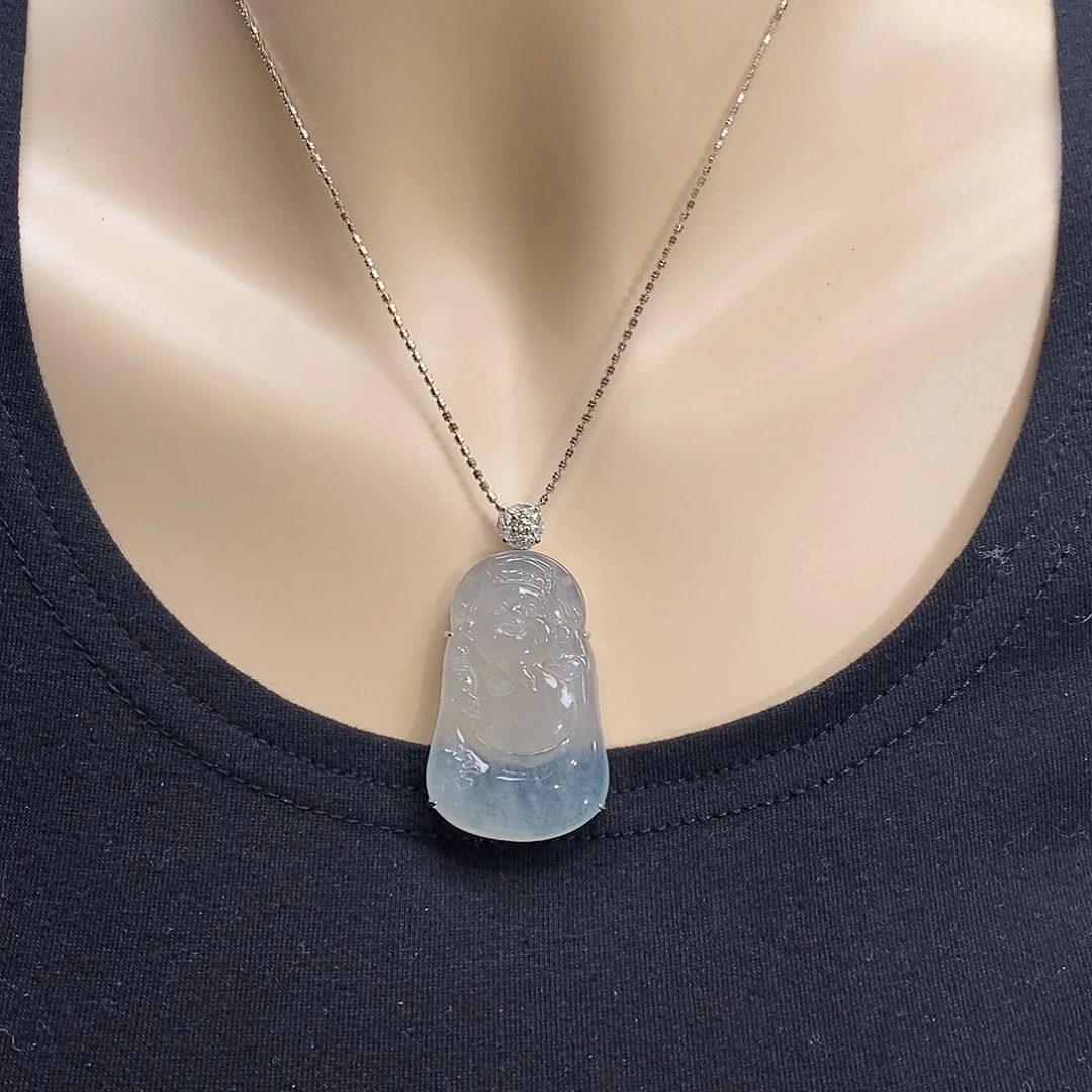 翡翠18K金镶嵌吊坠(赠链)