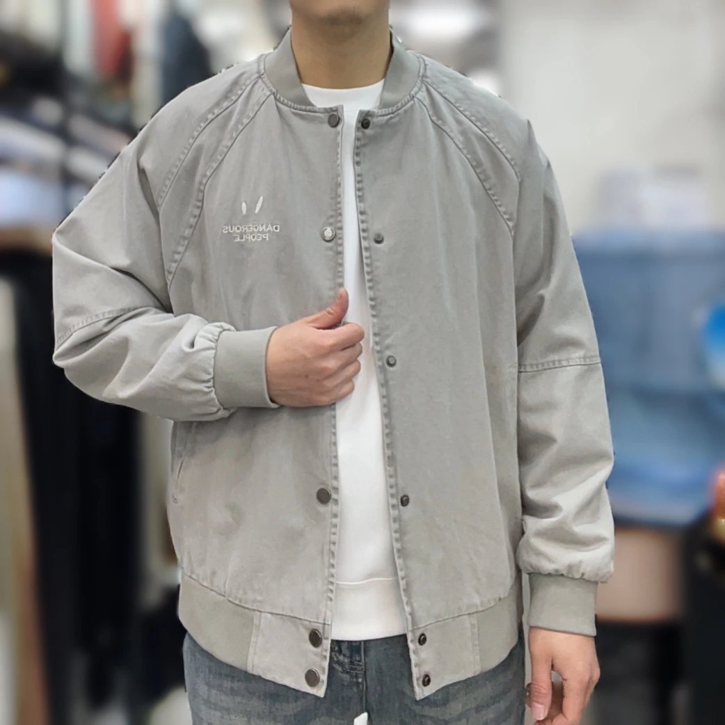 8605「棒球外套」男春季棒球领外套洗水棉布时尚百搭