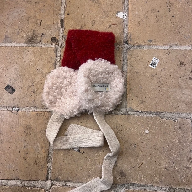 韩版ins风红色绑带毛绒耳罩冬季女款防风保暖百搭