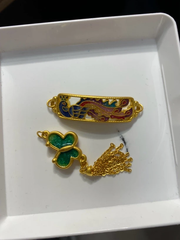 足金999烧蓝转运珠