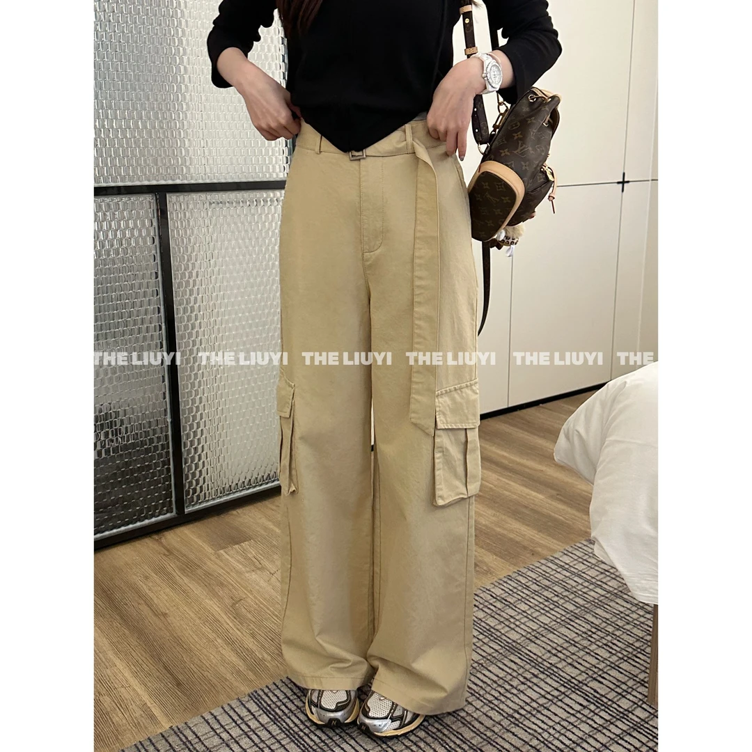 【LIUYI】高阶工装裤~春夏高腰工装休闲直筒裤53044