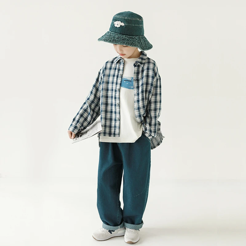 【春一波】oddtails男童牛仔裤春秋款中大童裤子宽松男孩长裤QG2594