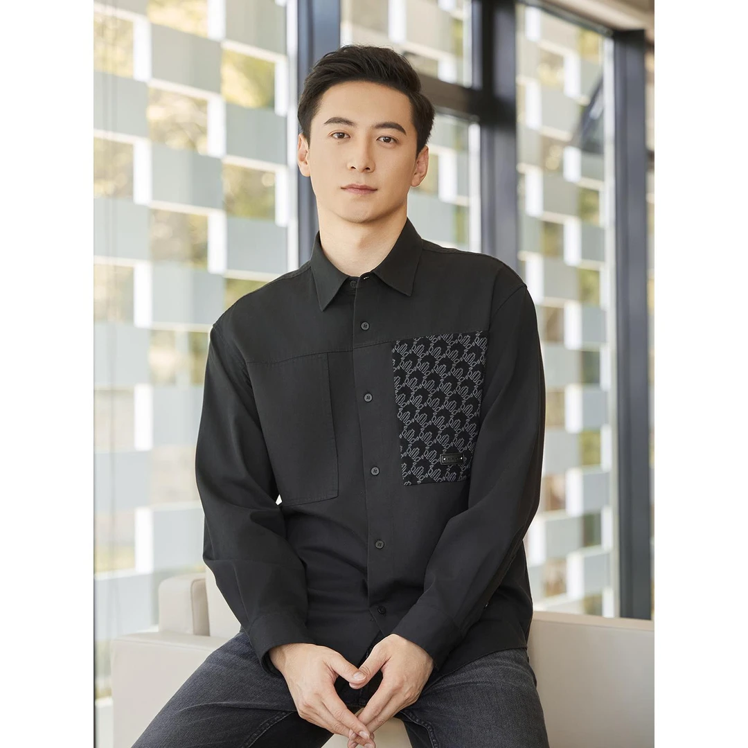 利郎【棉感】门店同款休闲长袖翻领休闲衬衫春秋男士户外24QXC003