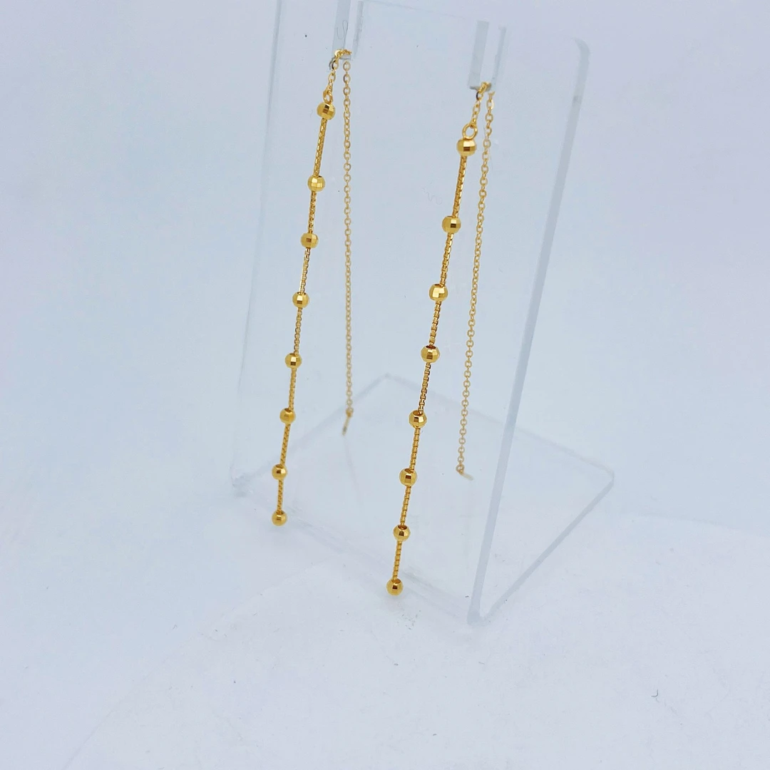 足金999黄金蹦迪珠金耳线2.26 2521007203-