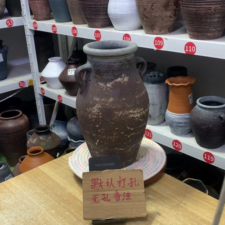 【闪购商品】红陶粗糙盆默认打孔高29口12