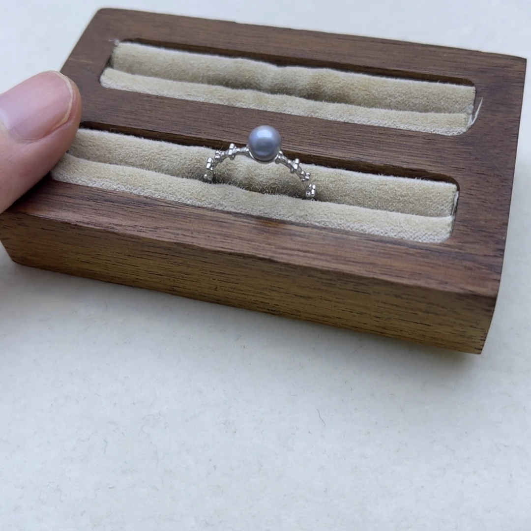 戒指海水珍珠银S925镶嵌