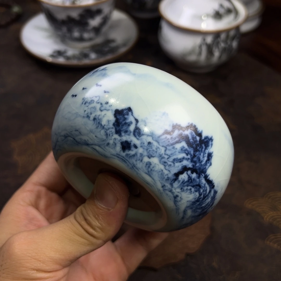 天青海水佛手杯微瑕福利