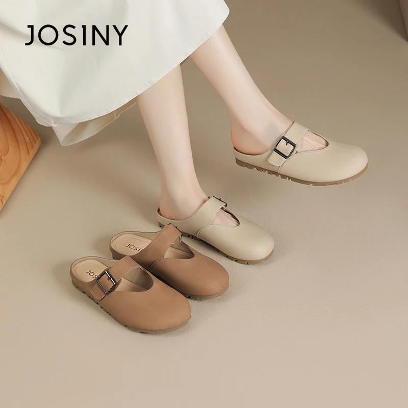 卓诗尼复古博肯拖2024夏季新款网红时尚百搭法式平底软底圆头拖鞋