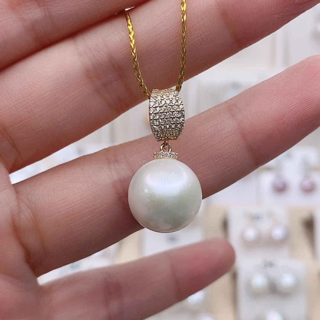 淡水珍珠银S925镶嵌颈饰