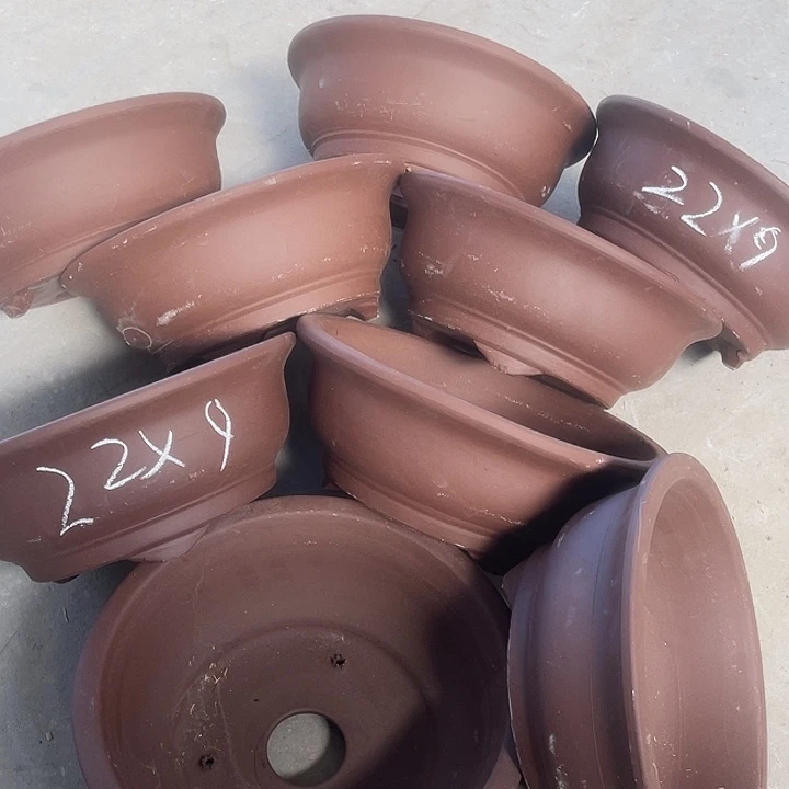 紫砂花盆100-9。 22-9