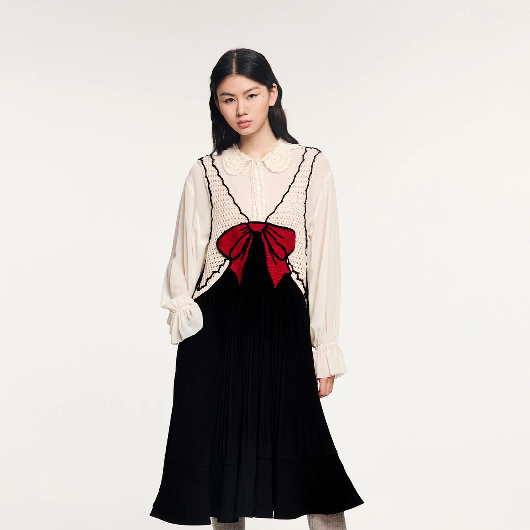 UOOYAA/乌丫UOOYAA/乌丫经典手钩蝴蝶结连衣裙UY25003L199148