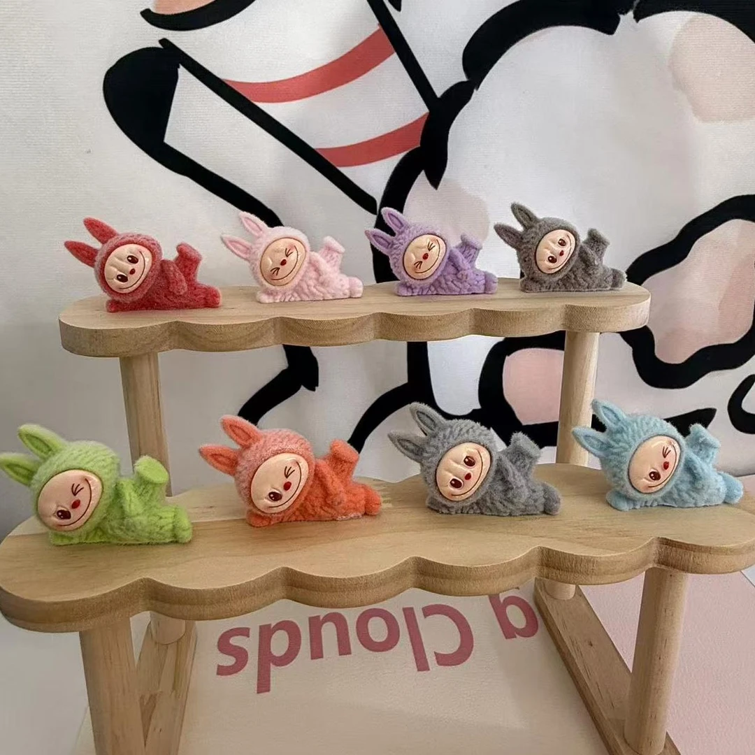 植绒躺姿瑜伽拉布布立体卡通DIY摆件公仔