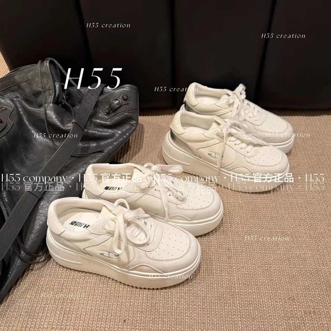 6cm！极简博主韩女人手一双的超轻增高大白鞋！18-2850【X】