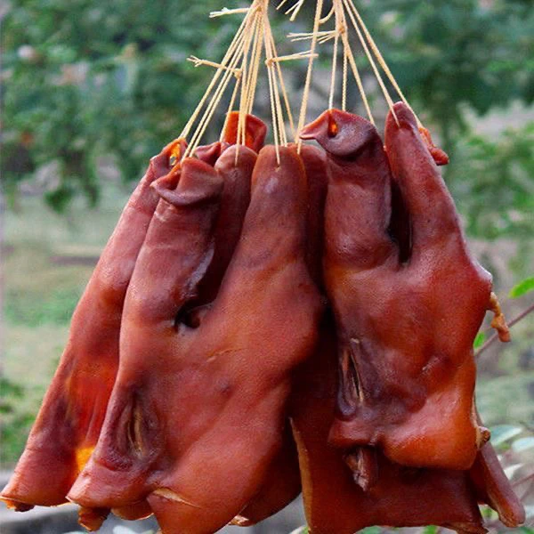 【腊猪脸现称】农村柴火烟熏猪拱嘴去骨猪头肉猪脸皮下酒菜猪耳朵