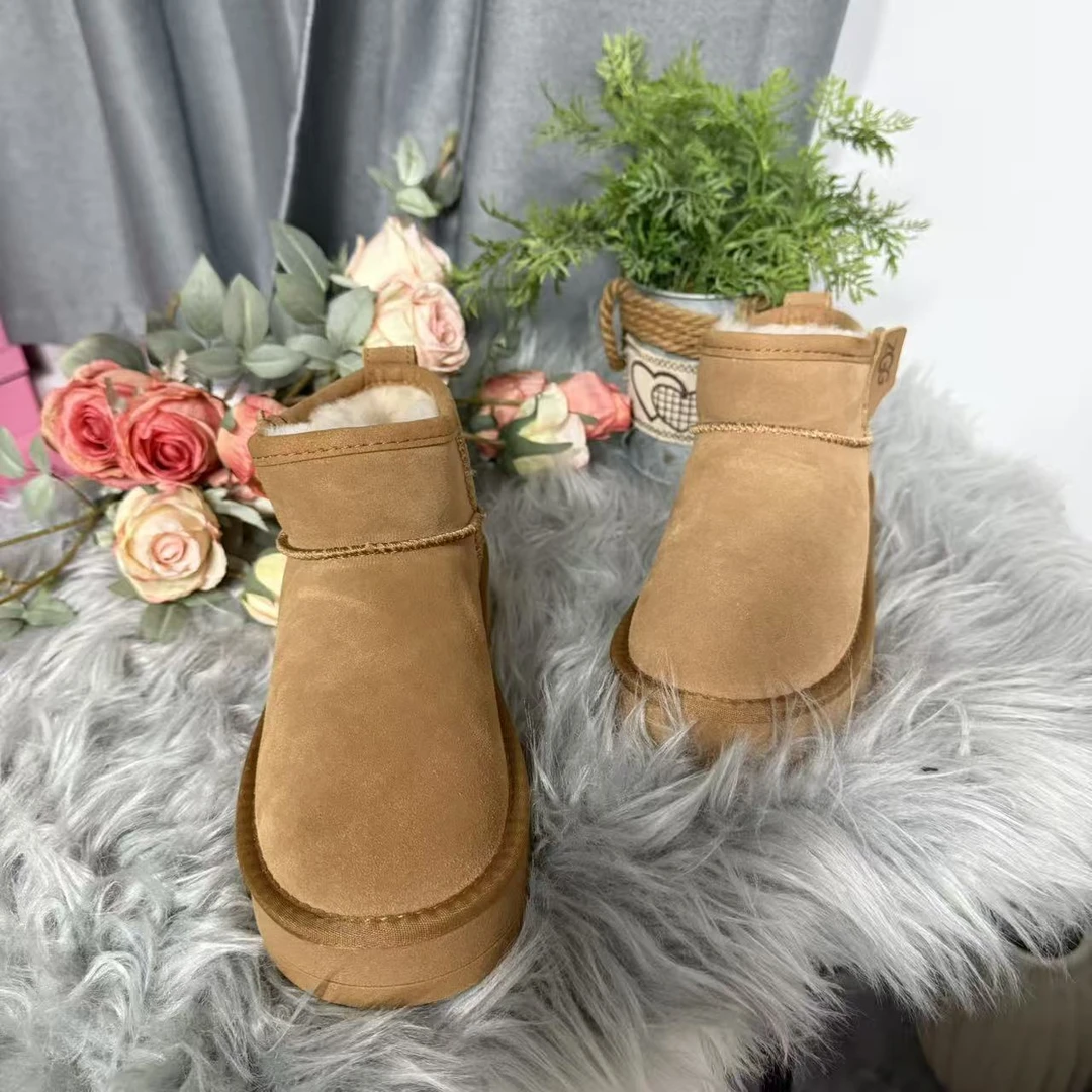 （暖冬）2025新款雪地靴女冬加绒加厚棉鞋女款侧拉链雪地靴888-8