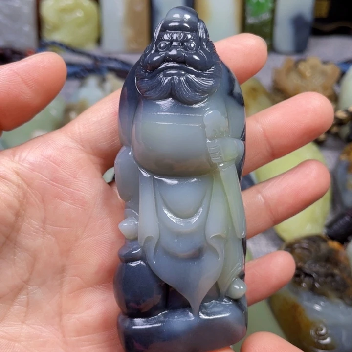 和田玉未镶嵌挂件福**方
