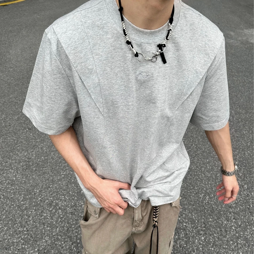 立体剪裁冰皮“索罗娜”凉感廓形解构设计百搭基础打底美式T恤夏季