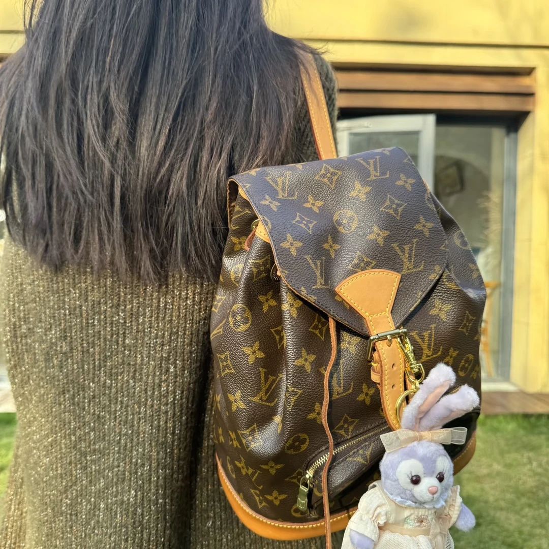 95新 LouisVuitton/路易威登 lv老花双肩包972224不刀