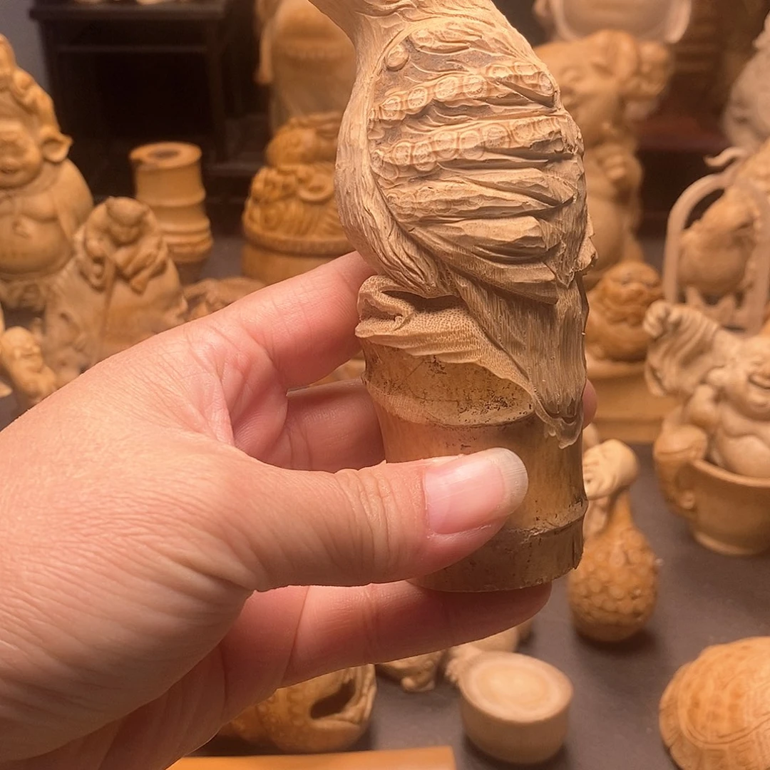 竹覆**球竹根雕鸟毛胚