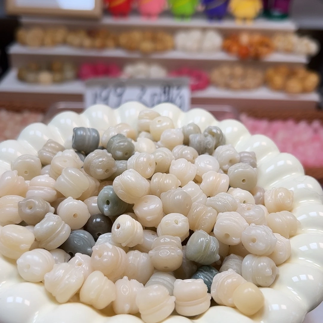 手串菩提根/象牙果微瑕卡12冰猫50颗