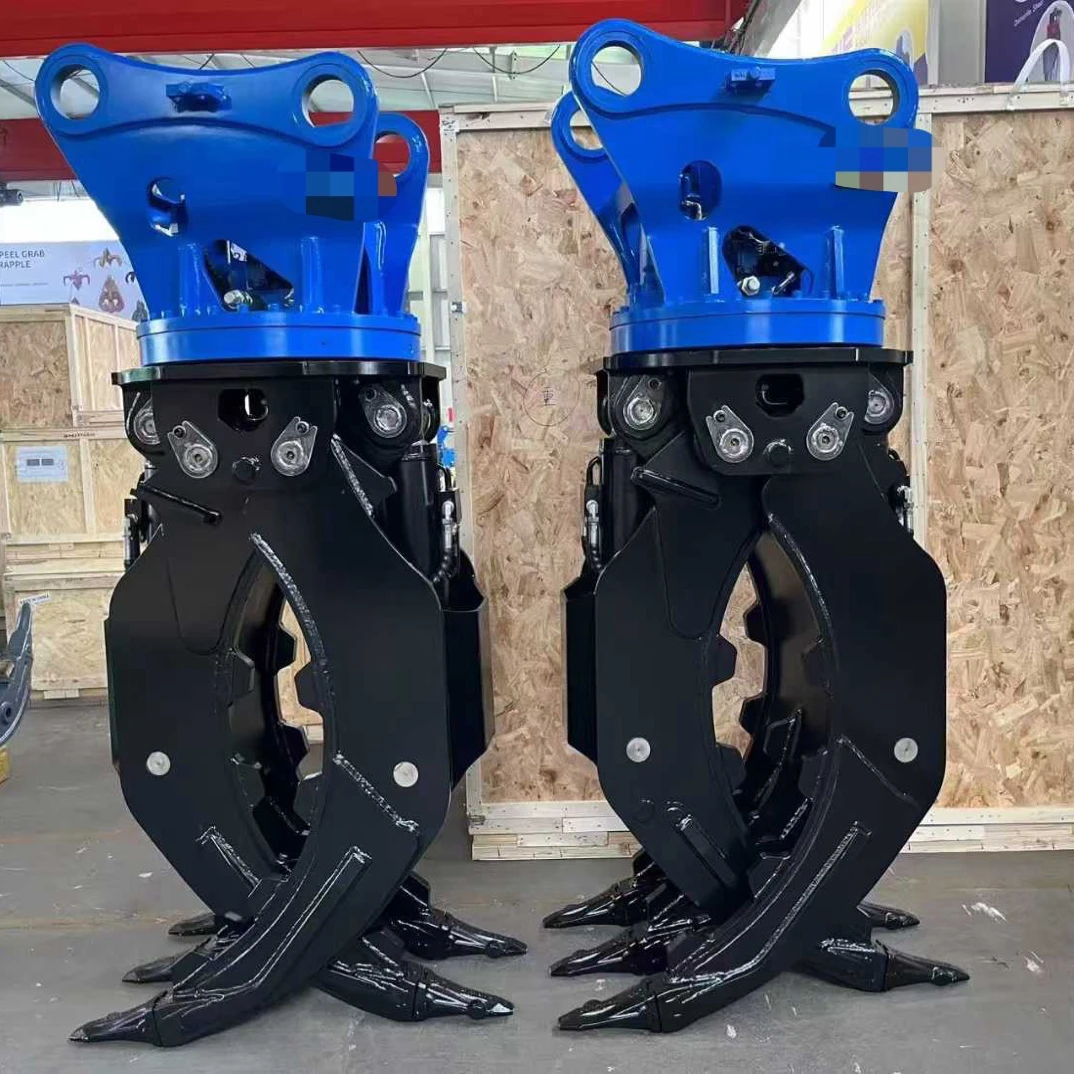 挖掘机360度液压旋转抓木机夹子双缸设计实用抓木器挖机挖机夹子