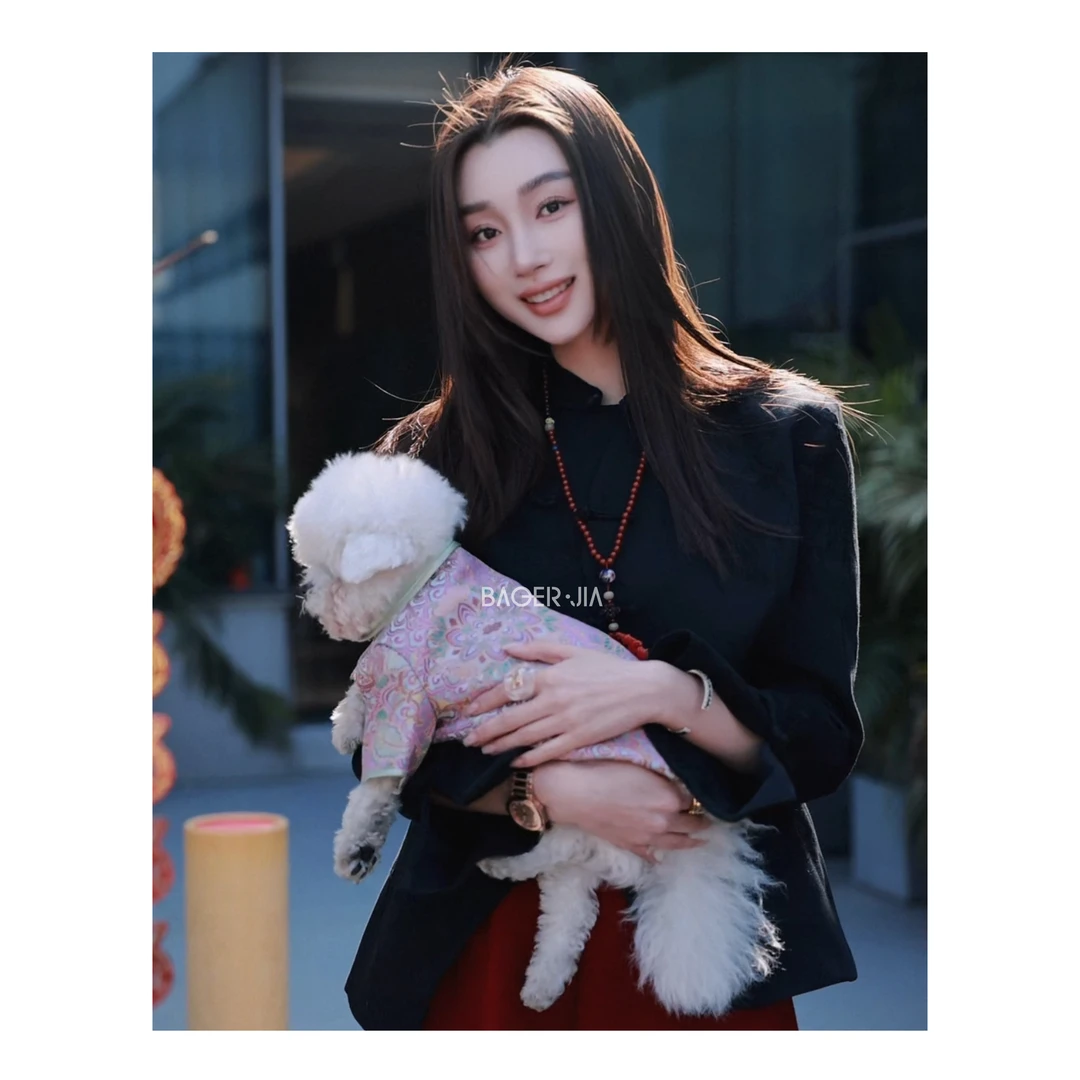 18-宝儿家含幂BA112524412冬季新款国风羊毛混纺山水庭景花外套