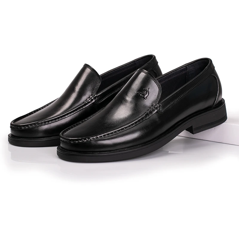 真皮男士乐福鞋一脚蹬男鞋豆豆商务皮鞋大码休闲鞋套脚舒适爸爸鞋