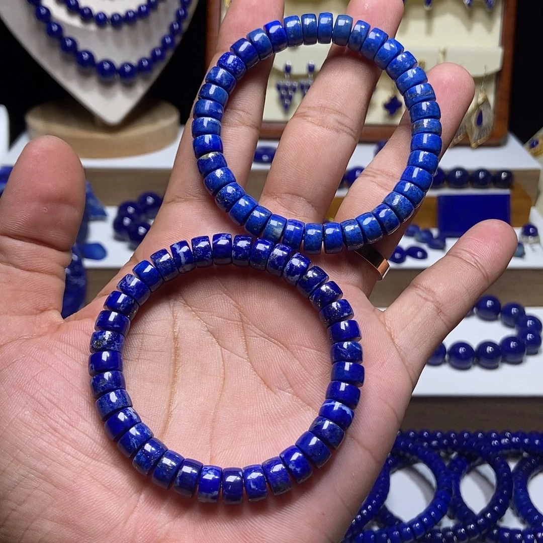 未镶嵌青金石老矿 直切药片 手串#多样性发一#8+