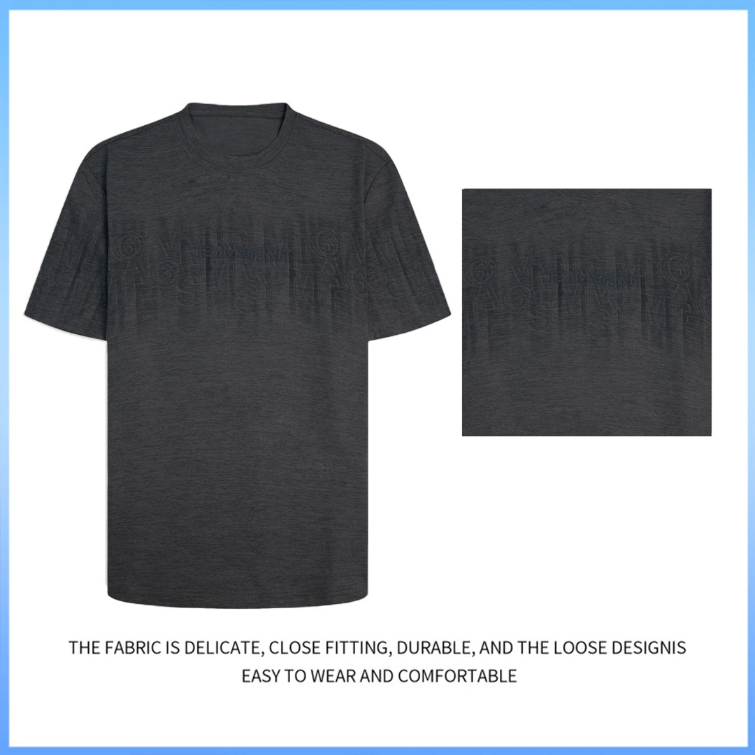 【璐璐专属】罗杰宾利2025夏季新款圆领短袖T恤男渐变百搭868512