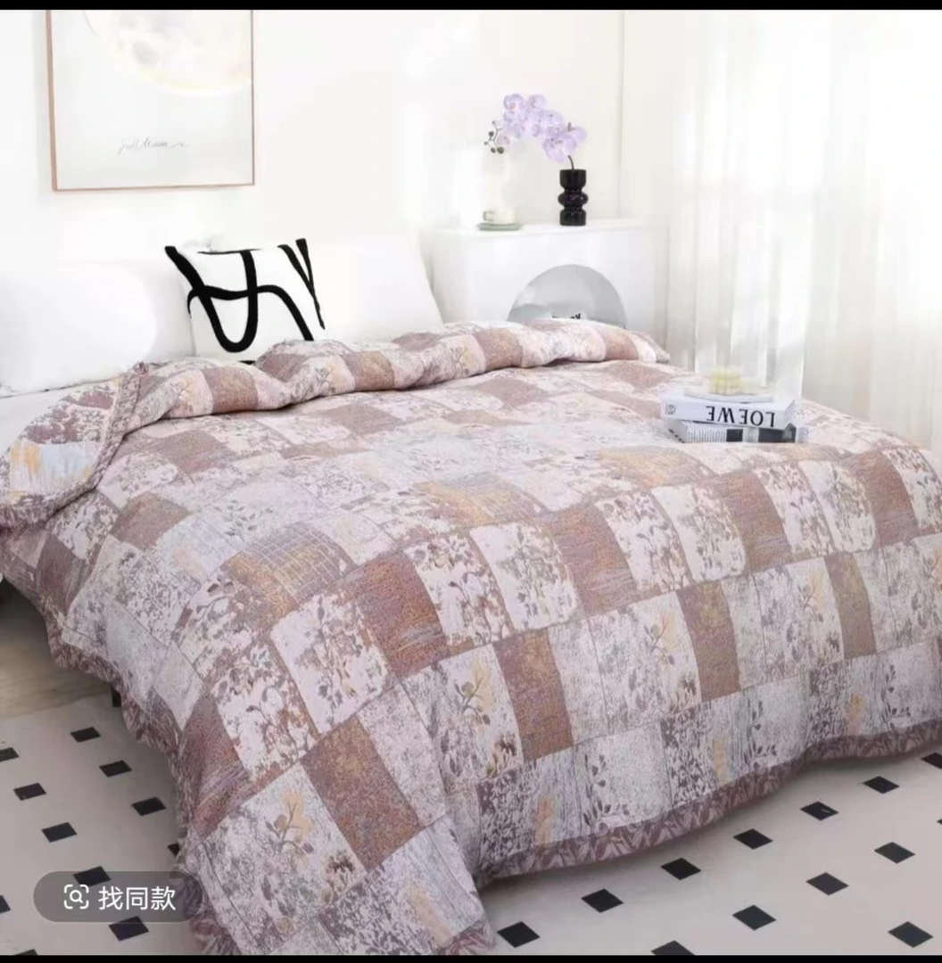 蔷薇花    2.*2.3M轻奢天然麻亲肤多功能盖毯