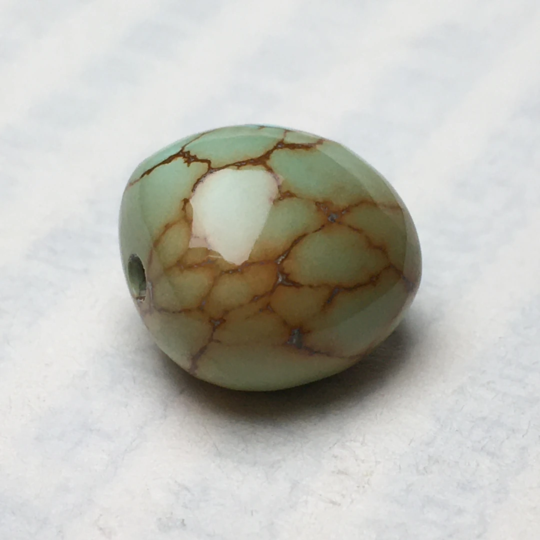 原矿高瓷网花绿松石糖豆