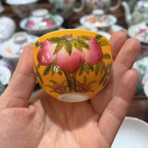 手绘茶杯盖碗壶承