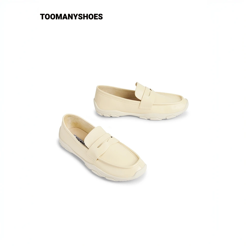 Toomanyshoes女鞋奶油慕斯厚底乐福鞋一脚蹬通勤单鞋小皮鞋