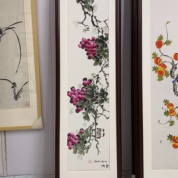国画手绘作品带框发货