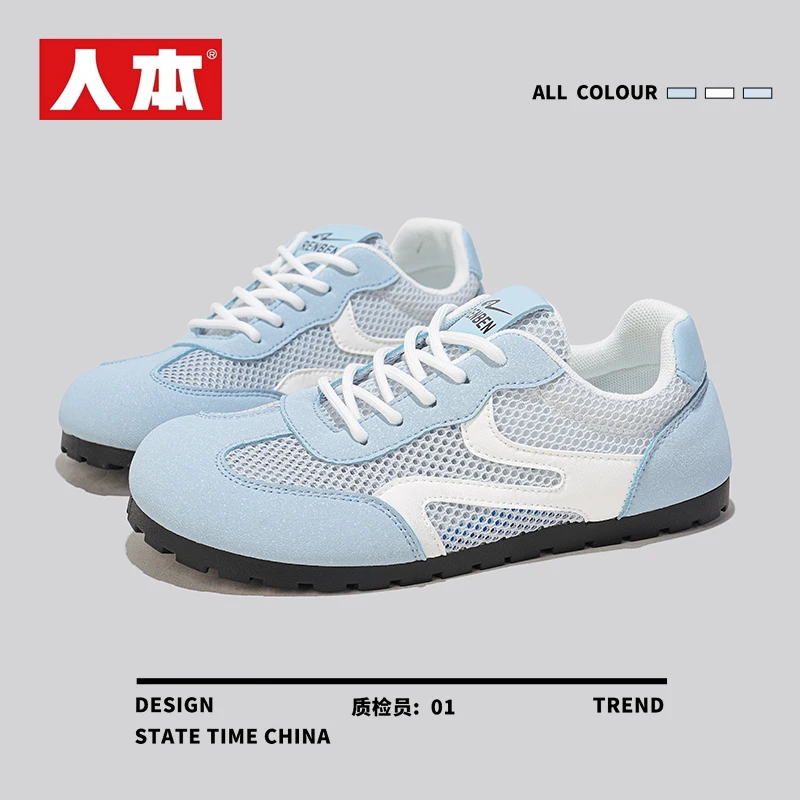 人本软底运动鞋女夏季轻薄网面透气2025新款爆款女鞋百搭阿甘鞋