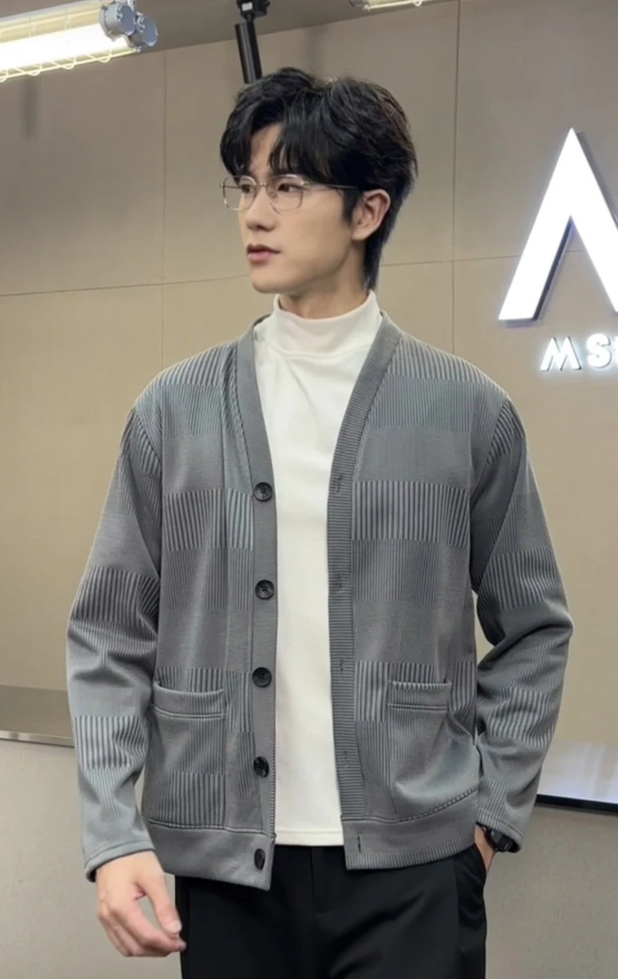 大码男秋冬季新款潮牌长袖时尚百搭针织毛衣宽松舒适男装上衣外套