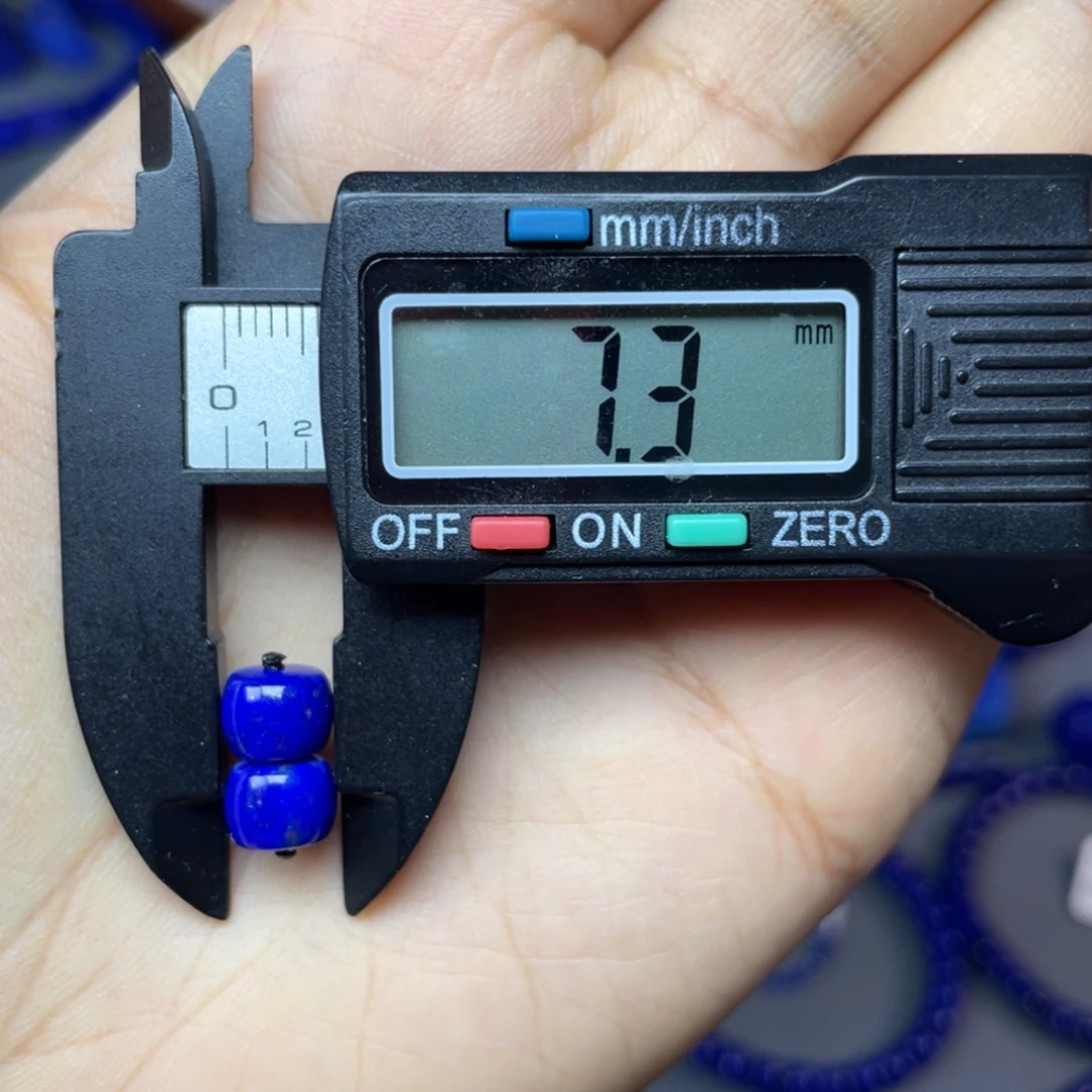 未镶嵌青金石7×5mm直切对珠配饰
