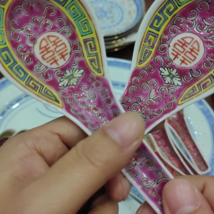 用***6瓷景德镇圆双喜一对