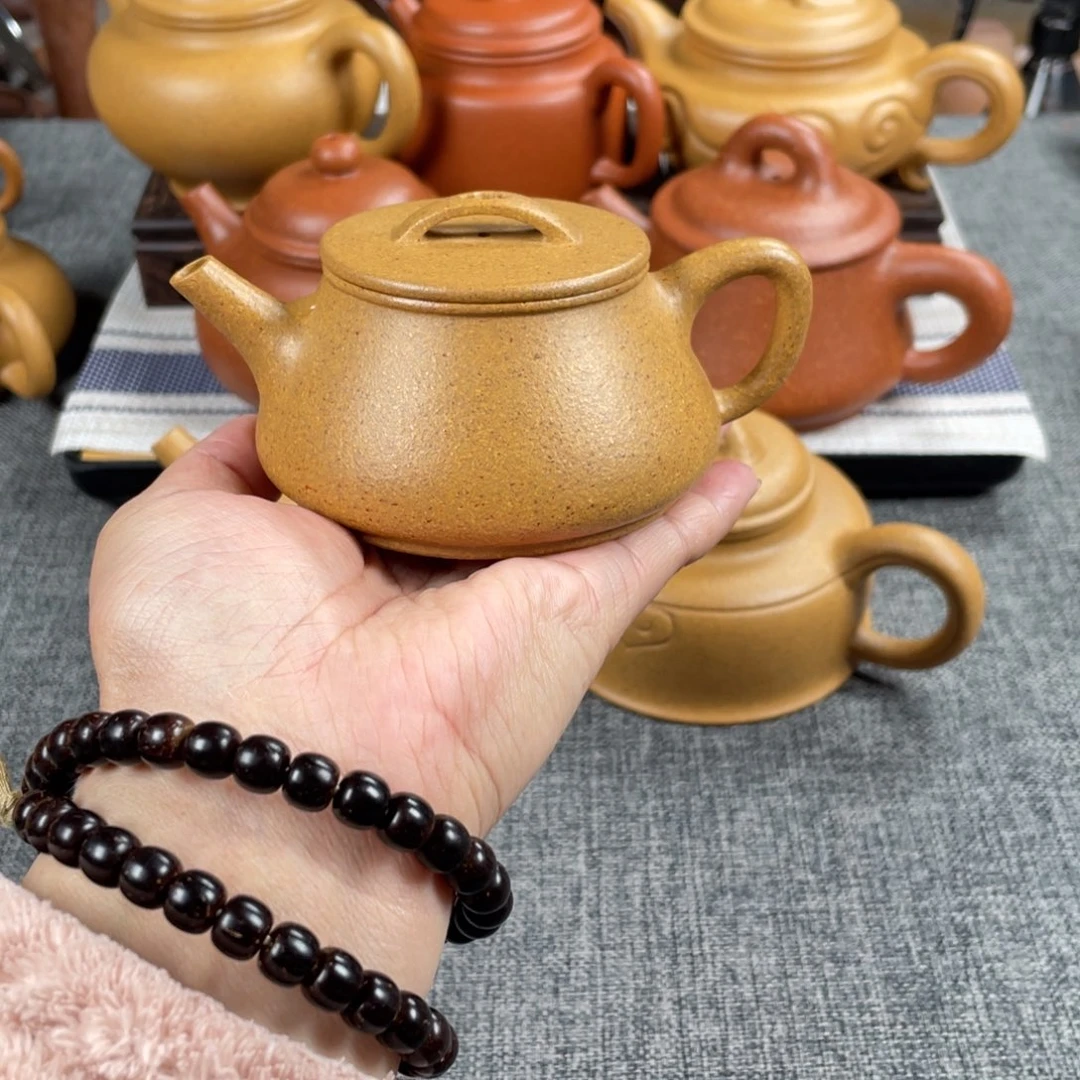 紫砂茶壶黄金段瓦瓢全手30目150