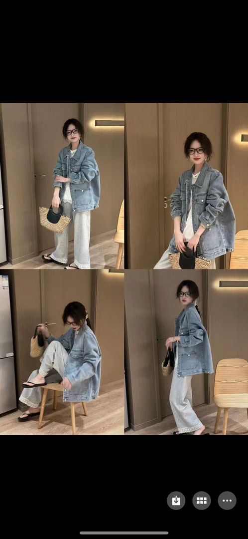 春季时尚百搭宽松牛仔外套