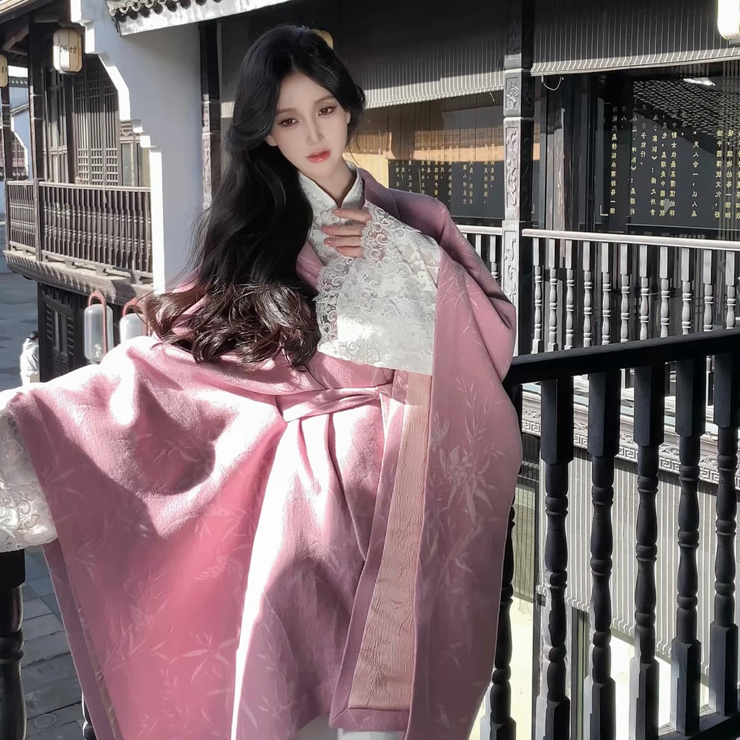 祝祈【烟水芙蕖】秋冬高级感暗纹绵羊毛斗篷大衣+定织提花绵羊毛