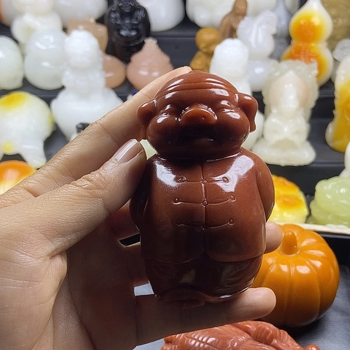 无花朵原石手把件