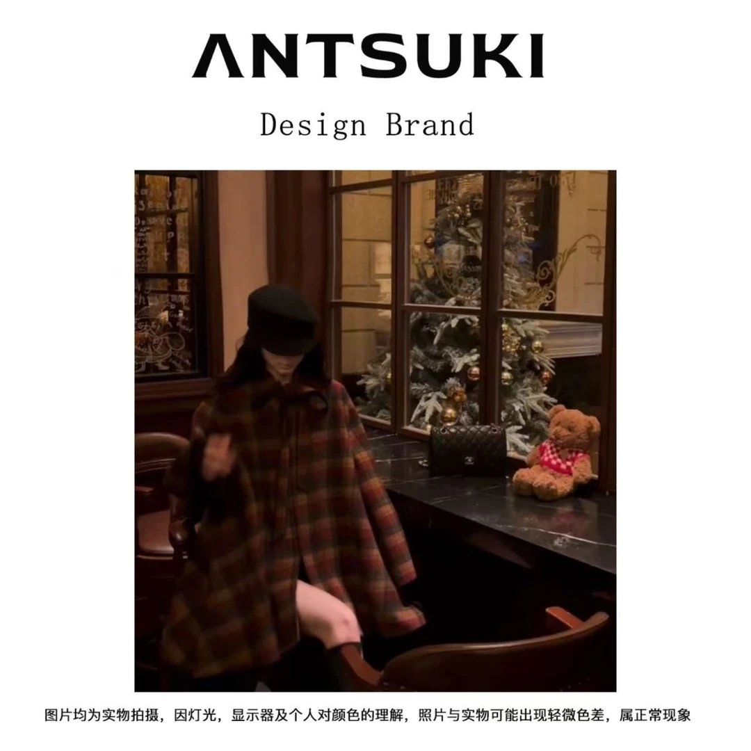AnTsuki.【胡桃夹子】格纹时尚休闲上衣蝴蝶结外套女1024