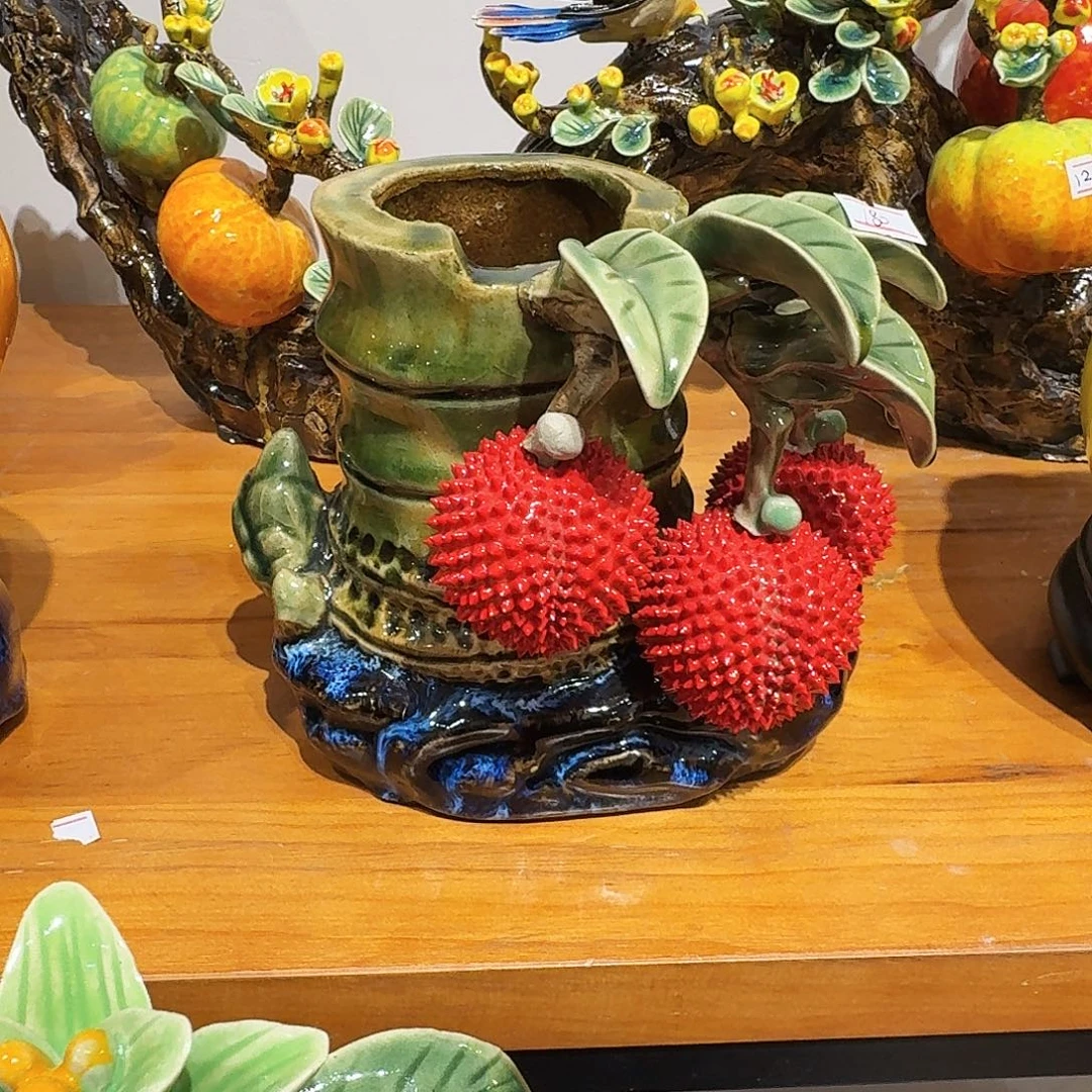 陶瓷竹节荔枝摆件