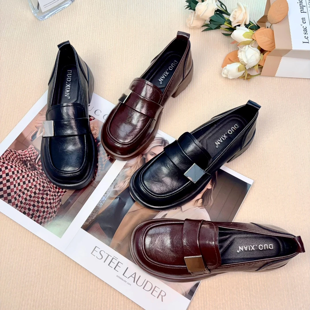 【朵苮品牌】2025新款厚底乐福鞋圆头玛丽珍女款软底春秋百搭