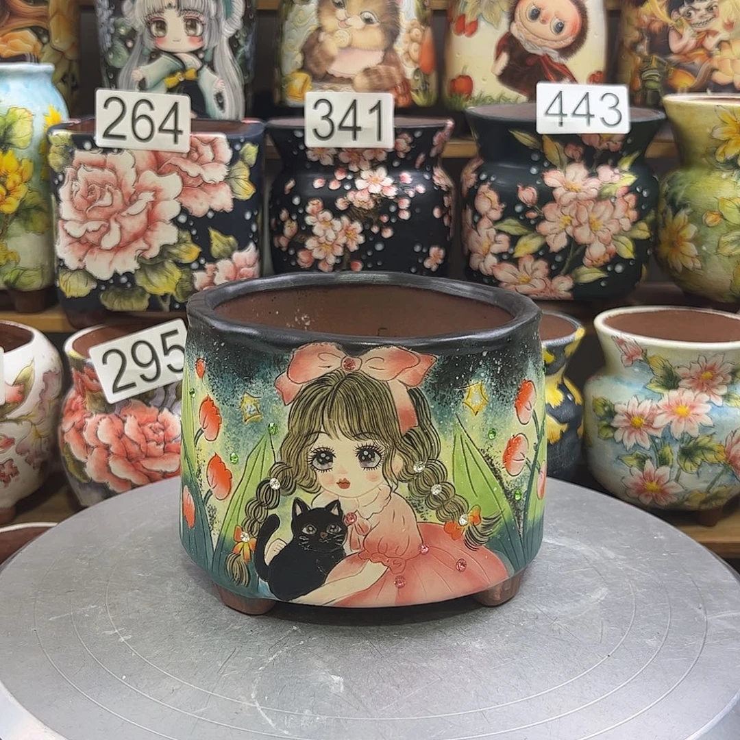 景德镇炫彩手绘口12.5高11