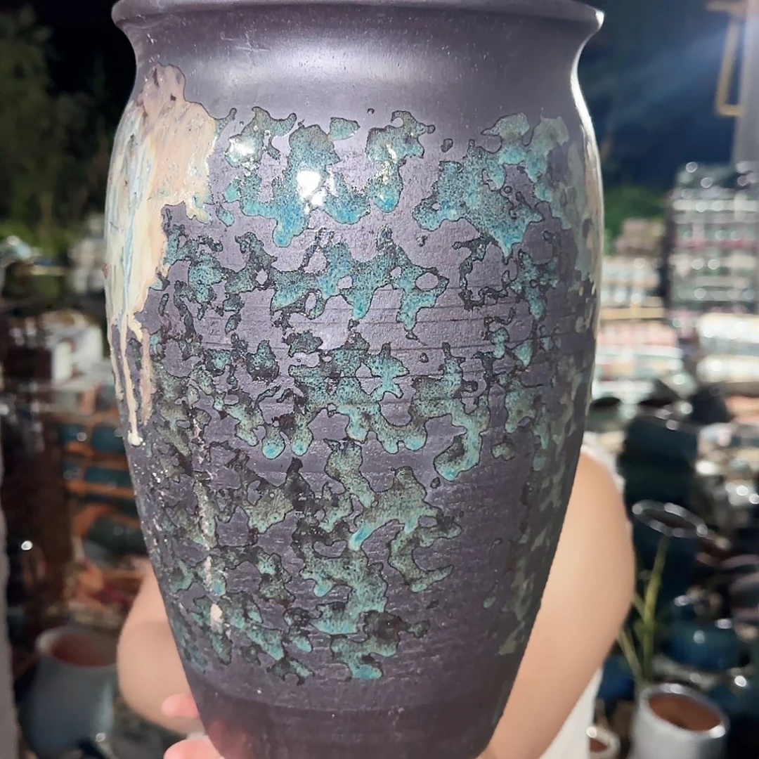 紫砂花盆高34口20